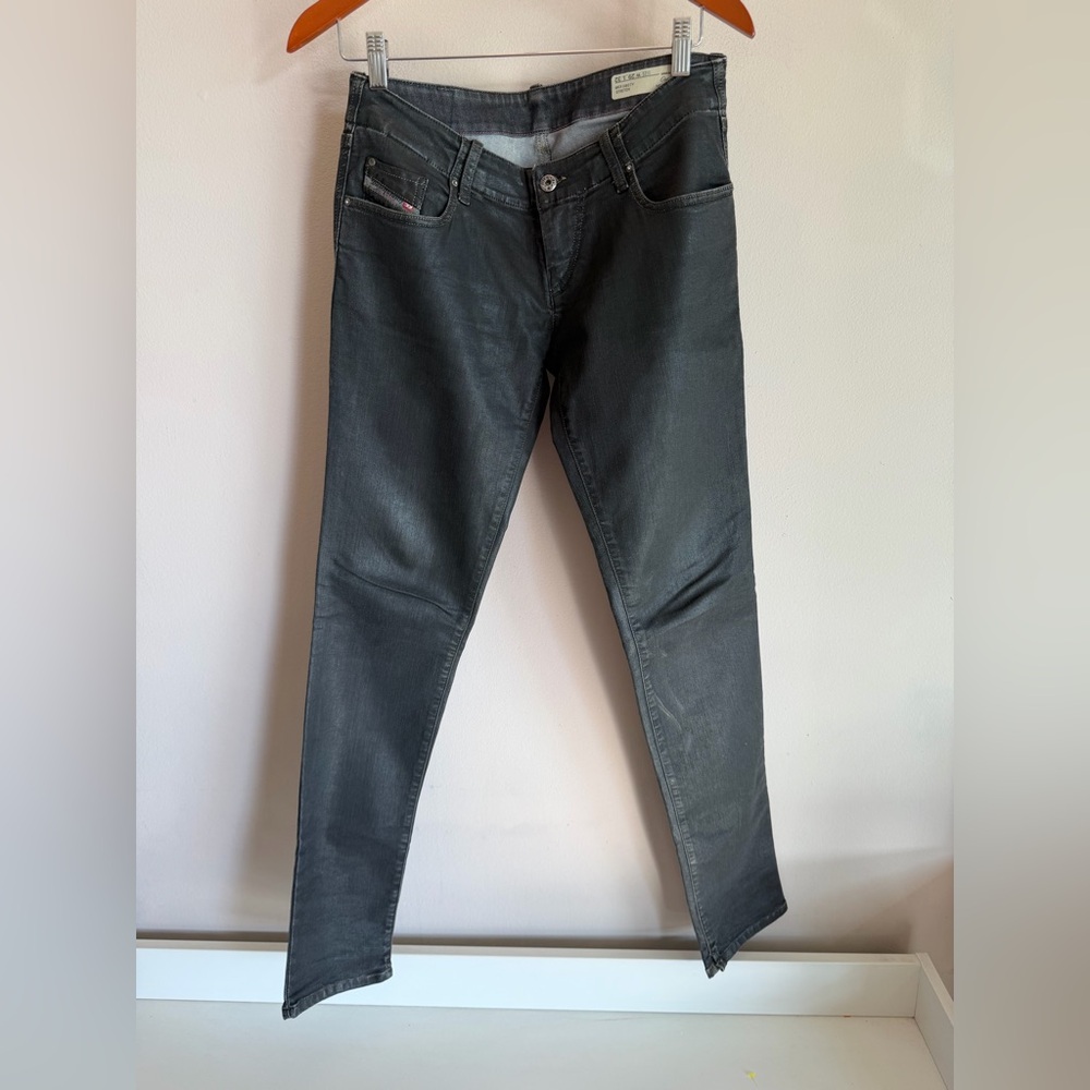 Diesel Black Denim Jeans‎ with Contrast Stitching shinny black size 29